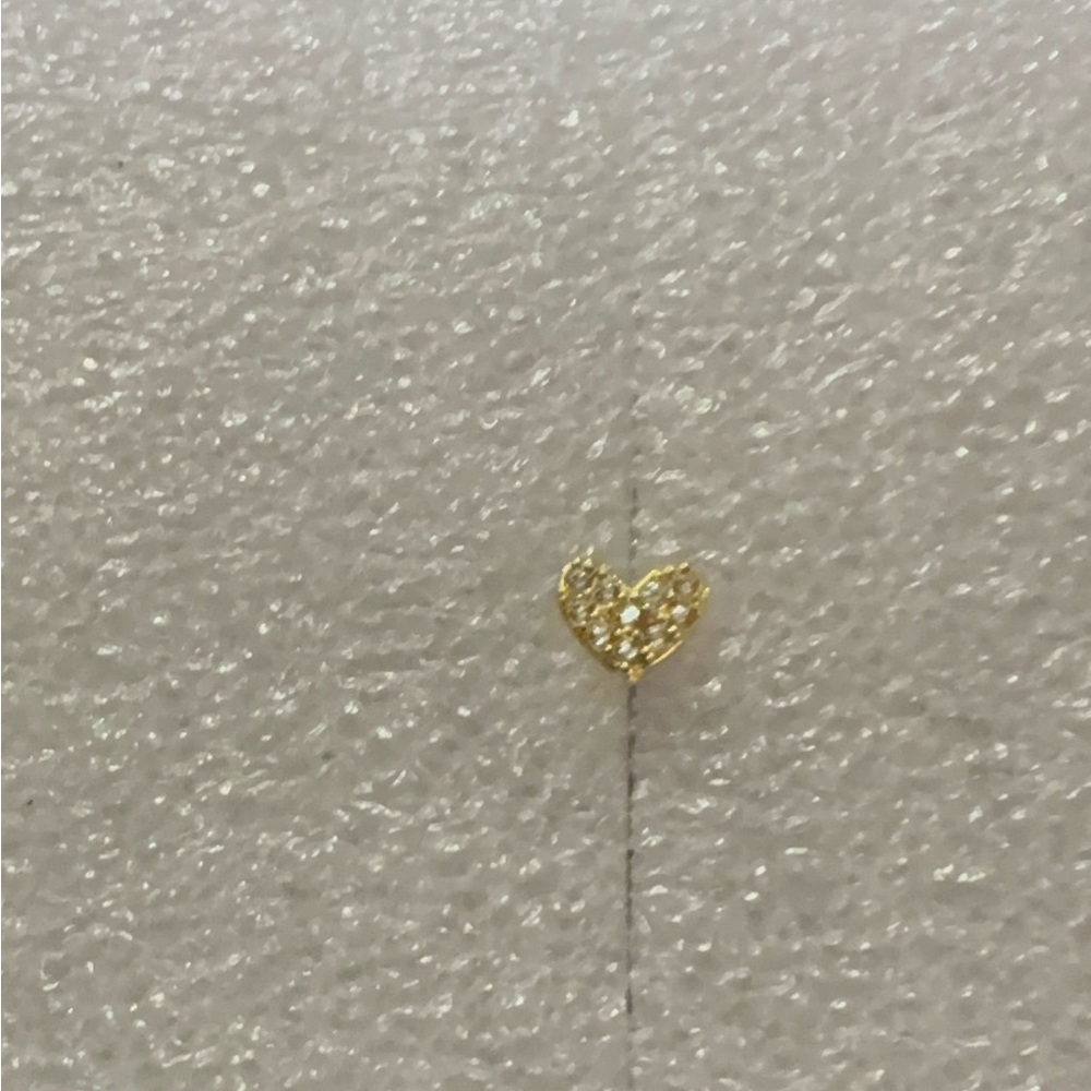 Nose Ring- Heart Shape Stud 20G 14k Gold plated L Bone Screw Shaped Nose Ring - Picture 5 of 8